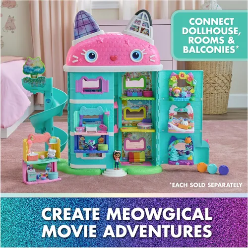 Miniatura 5 de DreamWorks La casa de muñecas de Gabby La Película, Balcón de dulces de Cakey Cat con figura de juguete y accesorios de la casa de muñecas, juguetes