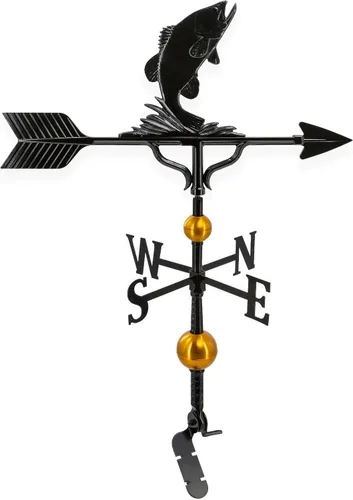 Montague Metal Products Veleta de lujo de 32 pulgadas con adorno de bajo negro satinado