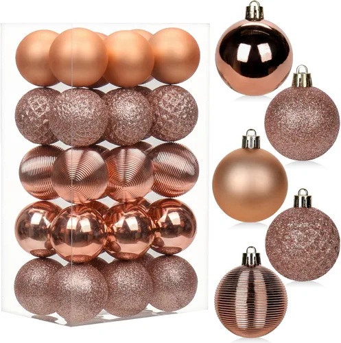 Miniatura 27 de 30 piezas de adornos de bola de árbol de Navidad irrompibles negros para decoración navideña