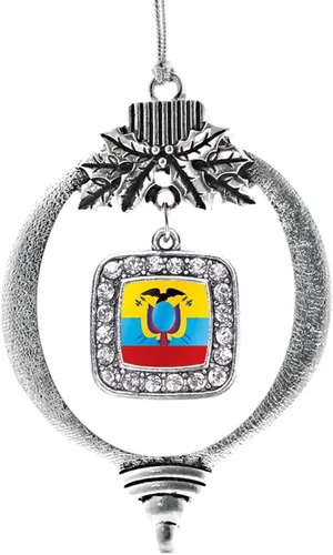Miniatura 247 de Inspired Silver - Nana púrpura - Adorno de Navidad plateado - Adorno cuadrado para árbol de Navidad con circonita cúbica - Decoración colgante