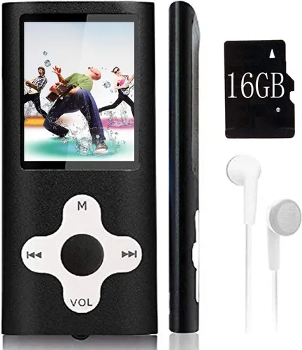 Mp3 Player,Music Player with a 16 GB Memory Card Portable Digital Music Player/Video/Voice Record/FM Radio/E-Book Reader/Photo Viewer/1.8 LCD (Black)