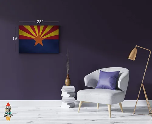 Miniatura 3 de Lienzo impreso con la bandera del estado de Arizona vintage, arte de pared con la bandera del estado de Arizona, arte de pared con la bandera