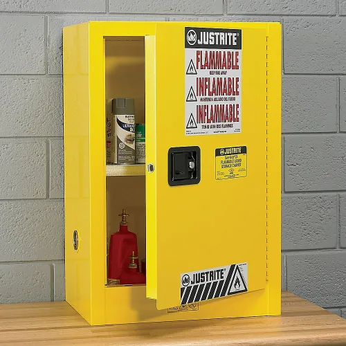 Miniatura 10 de Justrite 890200 - Gabinete para almacenamiento de seguridad, de tamaño pequeño, para almacenar productos inflamables, manual, con 1 puerta, de acero