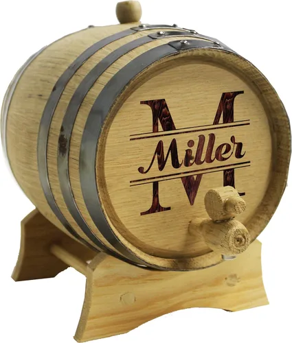 Miniatura 7 de The Wedding Party Store Whisky de roble grabado, bourbon o barril de vino, personalizado con diseños WPS (barril de 2 litros)