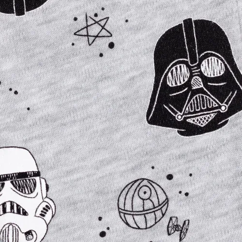 Miniatura 7 de STAR WARS Darth Vader Stormtrooper C-3PO Chewbacca R2-D2 Baby Yoda Paquete de 2 pantalones deportivos para recién nacidos a bebés, Plateado
