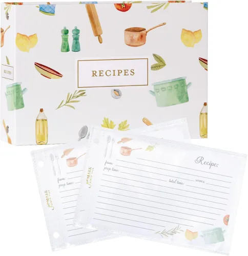 Miniatura 7 de Jot & Mark Carpeta de recetas para tarjetas 4x6 — Receta de vajilla culinaria de 3 anillos 6 Customizable Tab Dividers for 8.5x11 3-Ring Recipe