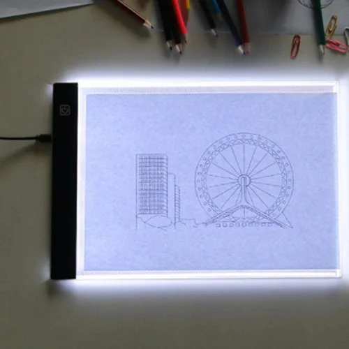 Miniatura 5 de Caja de luz de brillo ajustable A5, caja de luz LED para trazado, tablero de dibujo artístico, bloc de copia con función de memoria, mesa con cable
