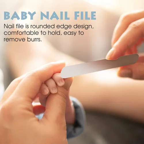 Miniatura 6 de PAPABEAR Juego de cortaúñas para bebé con bonito estuche, kit de lima de uñas y uñas de los pies para manicura y pedicura para recién nacidos, Bronce