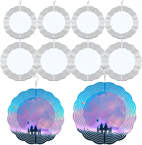 Paquete de 8 unidades de 8 pulgadas 10 pulgadas de sublimación de viento en blanco, de aluminio doble sublimación, espacios en blanco de sublimación