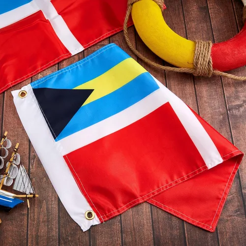 Miniatura 7 de Irenare 2 banderas de las Bahamas de las Bahamas de cortesía de poliéster para barcos registrados que visitan aguas extranjeras (12 x 18 pulgadas)