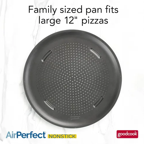 Miniatura 2 de GoodCook AirPerfect Sartén Antiadherente para Pizza de 16" – Sartén para Pizza para Horno, Sartén Redonda Perforada para Pizza, Sartén para Hornear