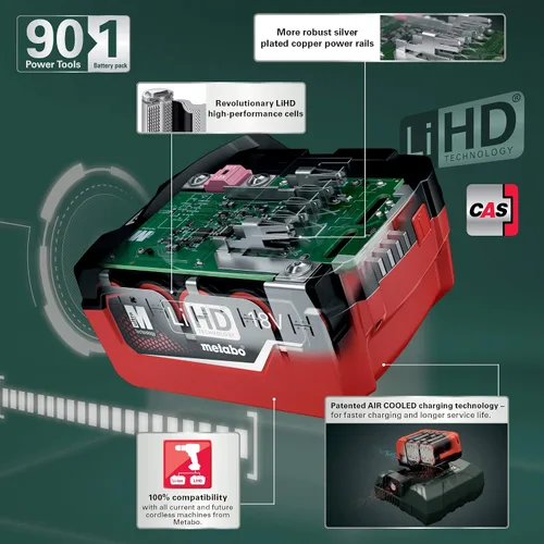 Miniatura 6 de Metabo BS 18 LT BL 2x 2.0Ah kit 18V sin escobillas taladro/controlador 2.0Ah Kit