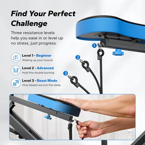 Miniatura 6 de Máquina de sentadillas, MERACH R07 2 en 1, máquina de remo para sentadillas, fácil instalación y equipo de ejercicio plegable, máquina de Gris