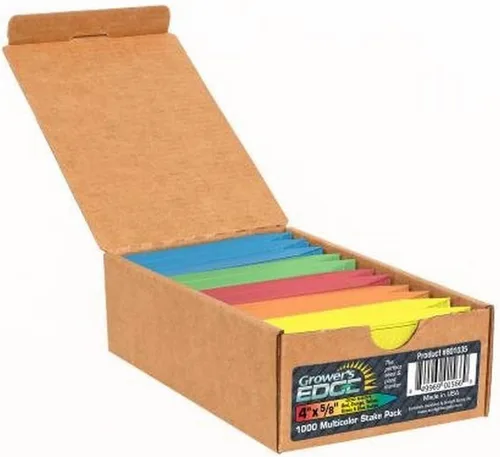 Grower's Edge 801035 Etiquetas para estacas para plantas, multicolor (1000/caja)