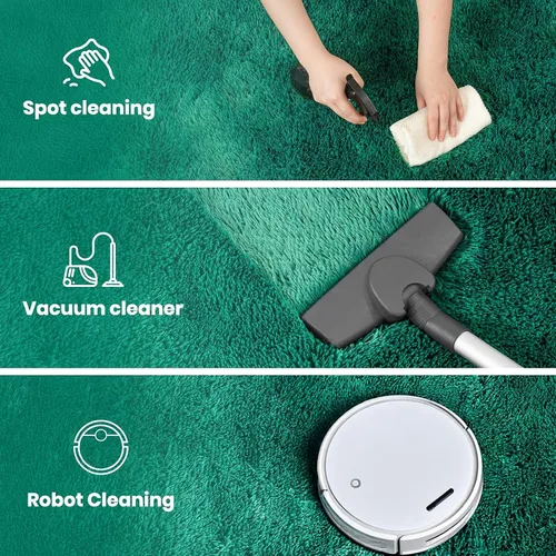 Miniatura 3 de Zentavio - Alfombras para sala de estar, alfombras de área verde oscuro de 3 x 5 pies, alfombra de césped artificial, alfombra de pelo mullido