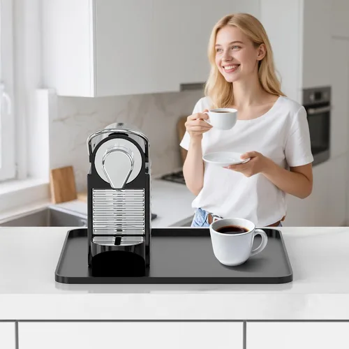 Miniatura 3 de Garolue Tapete de silicona para café, 16 x 16 pulgadas, impermeable, tapete de bar resistente al calor para accesorios de estación de máquina