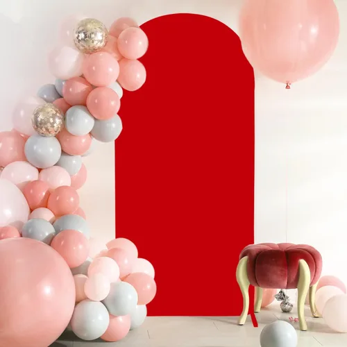 Miniatura 4 de FOTSHARER Cubierta de Arco Roja de Tela de Fondo Cubierta de Fondo de Arco de Globos de 6 Pies para Fiesta Temática Cubierta de Arco Boho de 2 Lados