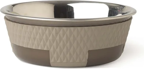 Miniatura 9 de PetRageous 13097 Fiji - Cuenco para perro de acero inoxidable antideslizante apto para lavavajillas, capacidad de 1.75 tazas, 5.5 pulgadas