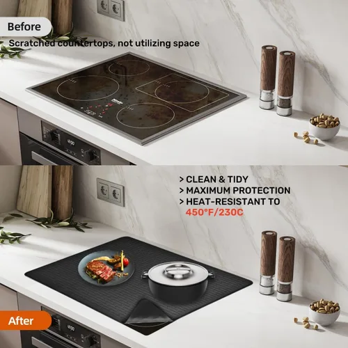 Miniatura 4 de Cubierta superior de estufa para estufa eléctrica, alfombrilla de estufa de silicona para estufa de vidrio, protector de placa de cocina