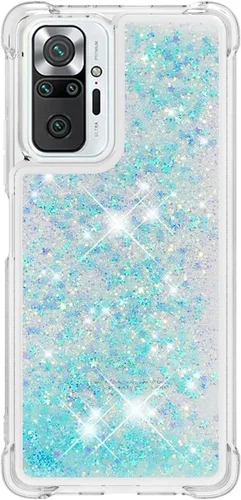 Miniatura 85 de Glitter Sparkle Moving Quicksand Flowing Cover para Xiaomi Redmi Note 10S Bling Liquid Clear Star Heart Silicona Bumper Funda transparente de goma a