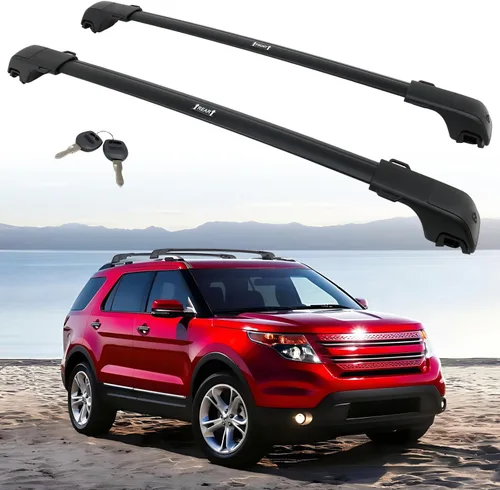 HEKA Barras transversales para portaequipajes para Explorer 2011 2012 2013 2014 2015 con rieles laterales elevados, barras transversales de
