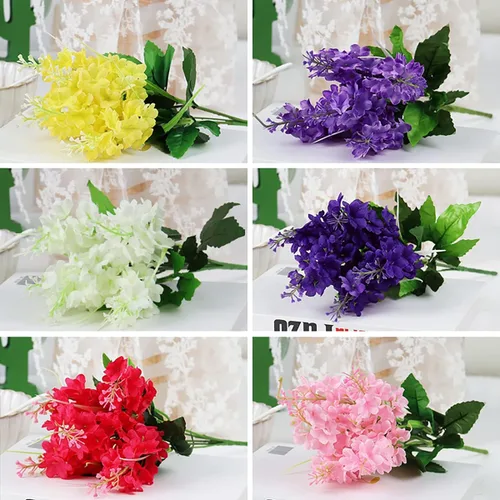 Miniatura 7 de ECYC Ltd Ramo de flores artificiales de jacinto de 13.78 pulgadas, flores de jacinto de seda con tallo de jacinto sintético para decoración de boda