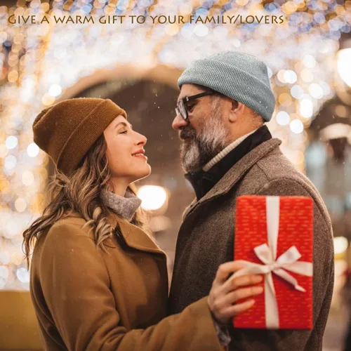 Miniatura 2 de Gorro de punto 100% de algodón para mujeres y hombres, gorro de invierno holgado con puños para mujer, gorro de esquí cálido