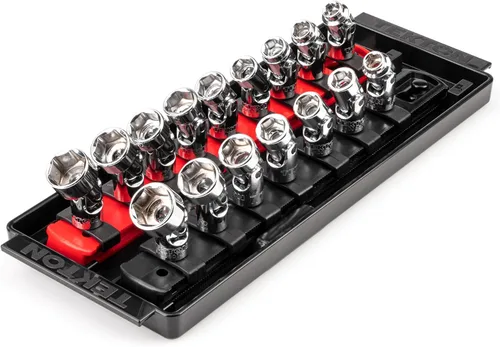 Miniatura 10 de TEKTON - Juego de llaves articuladas tipo dado universal de 3/8 pulgadas, 10 unidades (10 - 19 mm) SHD91119