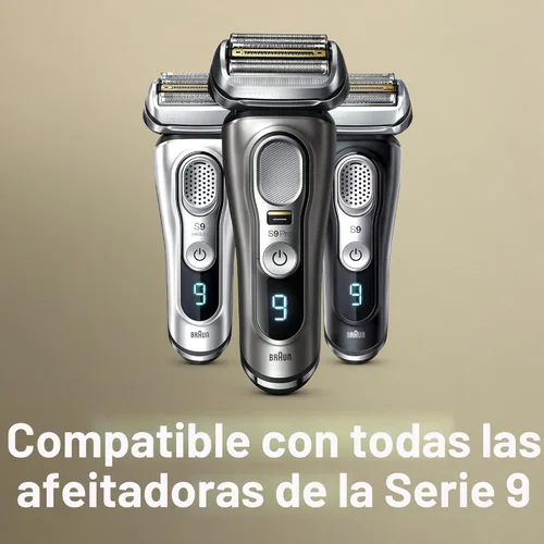 Miniatura 2 de Cabezal de afeitadora eléctrica para hombre de la Serie 9 de Braun, hoja de repuesto original, plateado 94M