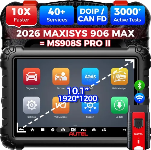 Autel Escáner bidireccional MS906 MAX: MS906MAX 2026 Actualizado de MS906 Pro MP900BT con ECU C0ding, DoIP, CANFD, FCA SGW AutAuth, escaneo de todo