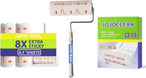 Rodillo de pelusa jumbo, rodillos grandes para pelo de mascotas, ropa extra pegajosa, ideal para suelos y alfombras, y eliminación de desechos, 50