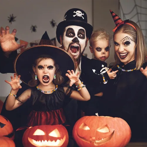 Miniatura 7 de 200 cuentas de arcilla polimérica de Halloween, cuentas espaciadoras Heishi mixtas para mujeres, pulseras, aretes, collares, fabricación de joyas