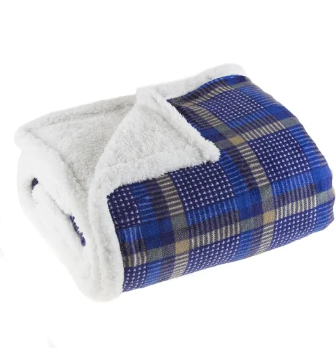 Miniatura 3 de Bedford Home BH - Manta de forro polar, color azul y amarillo