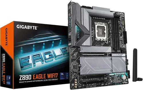 GIGABYTE Z890 Eagle WIFI7 Intel Core Ultra (Serie 2) LGA 1851 tarjeta madre, ATX, DDR5, 4X M.2, PCIe 5.0, USB4, WIFI7, LAN 2.5GbE, EZ-Latch
