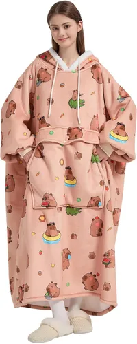 Miniatura 23 de Qeils Manta con Capucha Portátil para Mujeres, Cómoda Sudadera Sherpa como Regalo de Cumpleaños y Navidad, Chaqueta de Gran Tamaño con Capucha