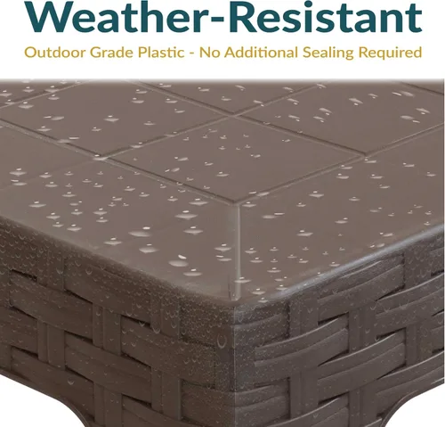 Miniatura 4 de Sunnydaze Adirondack - Mesa auxiliar pequeña para exteriores para elementos esenciales de balcón, mesa auxiliar cuadrada de plástico para patio
