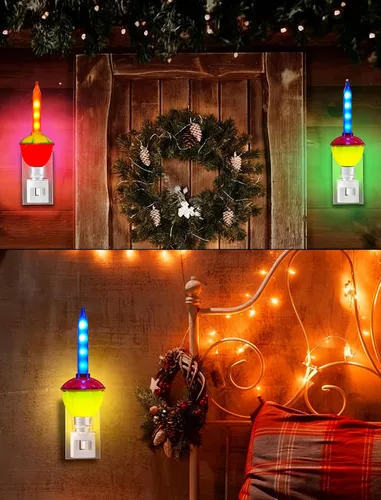 Miniatura 5 de Bombillas de repuesto de luces de burbujas de Navidad, bombillas de repuesto de luces LED tradicionales vintage de burbujas E12/C7, base