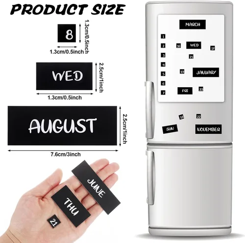 Miniatura 2 de Calendario magnético para refrigerador con 50 días de la semana y meses, indicadores magnéticos para oficina y pizarra blanca