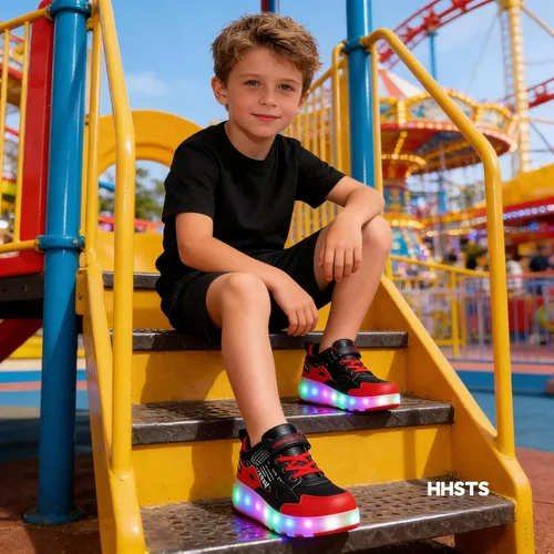 Miniatura 3 de HHSTS Zapatos para niños – Nuevos mejorados con ruedas zapatos de luz LED de colores patines rodantes brillantes zapatos de patinar regalos simples