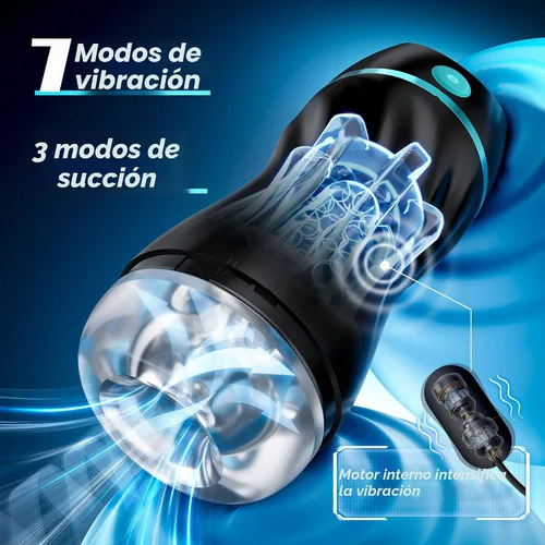 Miniatura 2 de EINSEO Masturbador masculino de succión, coño de bolsillo AI con 7 modos de juguetes para adultos Hands-free suction male stroker with 7 modes, 3D