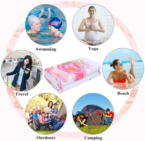 Miniatura 6 de BOAO Toalla de playa de unicornio para niña, toalla de playa personalizada de microfibra de unicornio para niños, 27.5 x 59 pulgadas, toallas
