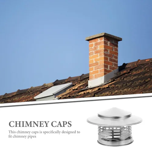 Miniatura 5 de Veemoon Tapa de lluvia de chimenea de acero inoxidable, cubierta de chimenea de 4.3 pulgadas, tapa de ventilación de techo, parte superior cónica