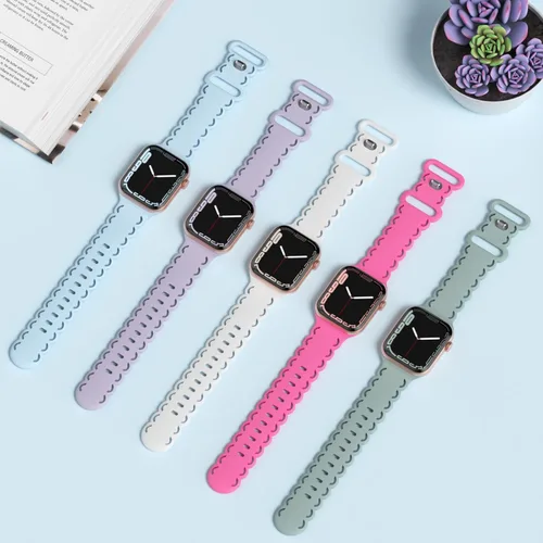 Miniatura 3 de Correas de silicona de encaje compatibles con Apple Watch Band 1.496 in 1.575 in 1.614 in 1.654 in 1.732 in 1.772 in 1.929 in, correa deportiva