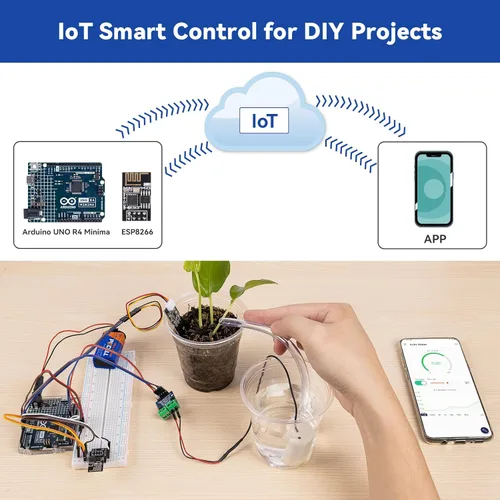 Miniatura 7 de SunFounder Kit de sensor definitivo con Arduino Uno R4 Minima, compatible con RoHS, sensores duraderos IoT ESP8266 IIC LCD1602 OLED, tutoriales