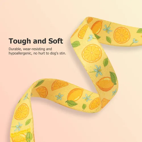 Miniatura 4 de Collar de perro hecho a mano para perros pequeños, medianos y grandes, amarillo limón con colgante, collar de moda para otoño e invierno (Pequeño)