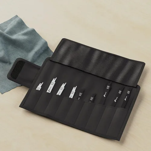 Miniatura 8 de Amazon Basics Juego de hojas de sierra recíproca de acero al cromo vanadio con bolsa organizadora, compatible con plástico, 32 piezas, blanco y negro