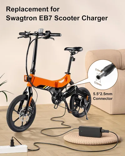 Miniatura 2 de Cargador de 42 V para Swagtron EB7 para Swagtron Elite EB5 EB7 Plus EB5 Pro EB8 Ebike EB-12 EB-11 EB-10 EB-9 36V Electric E Bike Swagcycle SC-1 SC1