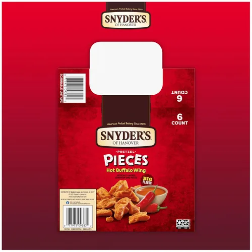 Miniatura 5 de Snyder's of Hanover Piezas de pretzel, ala de búfalo caliente, 3.25 onzas, 6