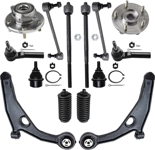 Miniatura 165 de Detroit Axle - Kit de nudillos de dirección delantera izquierda para Ford Edge Lincoln MKX 07-10, cojinete de rueda del lado del conductor, nudillo