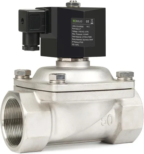 Miniatura 9 de U.S. Solid Válvula solenoide de latón de 1/2" -110V 120V AC, normalmente cerrada, válvula eléctrica de 10 bar para agua, aire, diesel